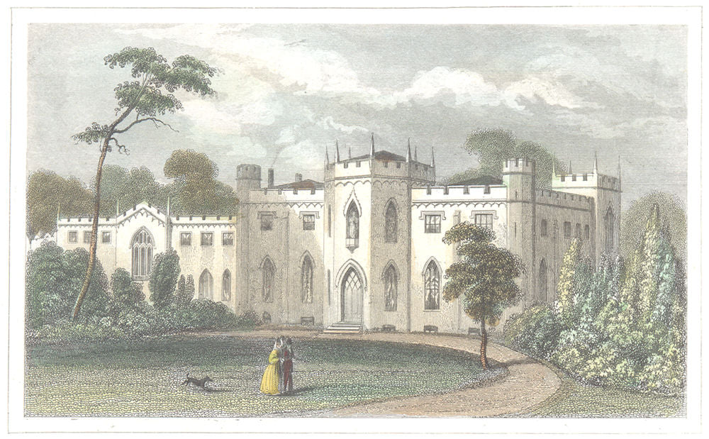 LONDON. Surrey. Roehampton Priory. Hand coloured (Dugdale) 1835 old print